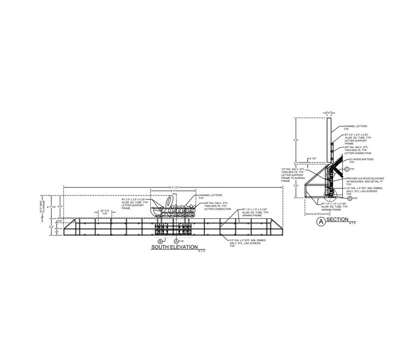 Awning design drawing